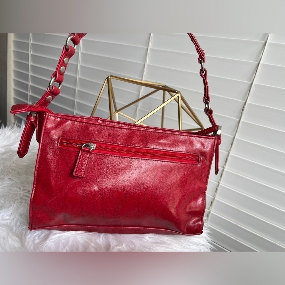 Botelli red silver hardware chain handbag - Picture 6 of 13